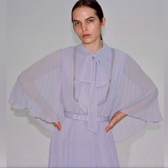 Self portrait Lavender Purple midi elegant dress - Picture 4 of 5